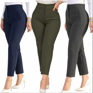 Pantalon décontracté taille haute élastique ample pour femme, en nylon/coton respirant, idéal pour l'été – Vente en gros personnalisée - Product Image 2