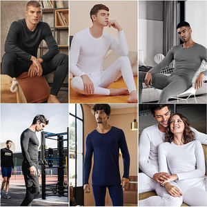 Premium Quality <b>Men's</b> All-Season Thermal <b>Base</b> <b>Layer</b> Set Spandex/Polyester Fabric Breathable Quick Dry Eco-Friendly Plus Size - Product Image 2