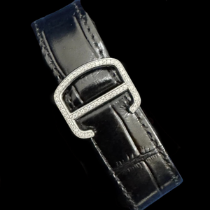 Montre-bracelet pour homme de qualité supérieure avec boîtier carré, cadran à chiffres romains, diamant moissanite, bracelet en cuir noir, fabrication artisanale - Product Image 3