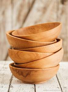 ชามไม้ดีไซน์หรูสำหรับตกแต่งโต๊ะอาหาร ชามเสิร์ฟไม้เนื้อแข็งคุณภาพสูง - Product Image 5