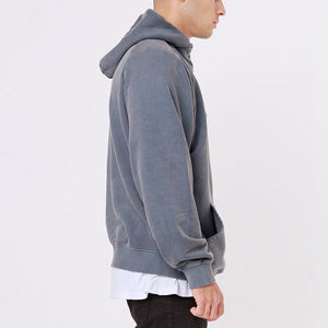 บริการ OEM และเสื้อฮู้ดซิปผู้ชายขายดี ผ้าฝ้ายฟลีซ 100% ระบายอากาศได้ดี แขนยาว - Product Image 5