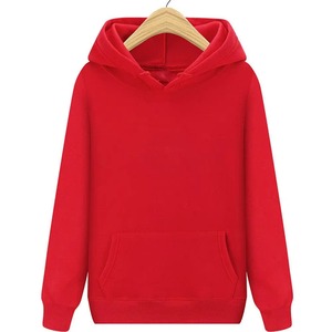 Custom Unisex <b>Pullover</b> Hoodie Red Blank Plain Cotton Fleece Sweatshirt Kangaroo Pocket <b>Men</b> Women OEM Wholesale - Product Image 1