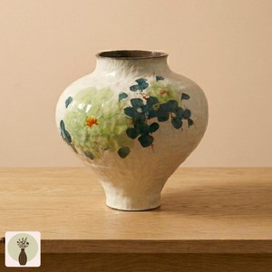 Wabi-Sabi Style 8-16 Inches Exquisite Durable Decor <b>Ceramic</b> Tabletop <b>Vase</b> With Painted Floral Design - Product Image 4