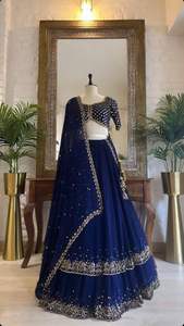 Lehenga Georgette Premium de Boutique India, Lehenga de Diseñador Estilo Bollywood, para Fiestas y Bodas, el Más Vendido, Prenda Festiva Moderna para Mujer - Product Image 2