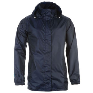 Veste de pluie imperméable à capuche bleu marine pour homme, coupe-vent décontracté, ajustement régulier, en polyester, fermeture éclair, pour la randonnée et le camping - Product Image 4