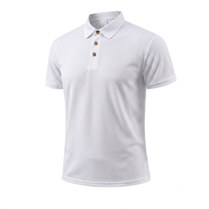 OEM ODM Solid <b>White</b> Color <b>Men's</b> High Quality <b>Polo</b> <b>Shirts</b> 100% Cotton Anti Pilling Fabric <b>Men's</b> Streetwear <b>Polo</b> <b>T</b>-<b>Shirts</b> - Product Image 1
