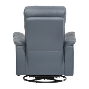 Poltrona Reclinabile Moderna in Pelle Blu-Grigio con Movimento Girevole e Oscillante, Arredo Comfort per Soggiorno - Product Image 6
