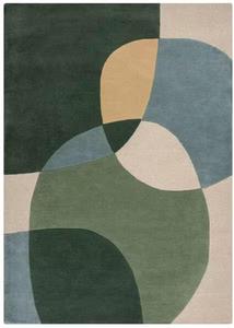 Alfombra de Lana Tejida a Mano en Tendencia Verde y Azul, Antideslizante, con Patrón Abstracto para Decoración Moderna del Hogar - Product Image 6