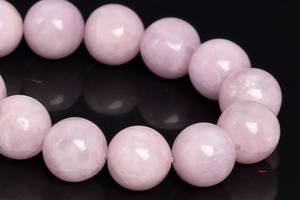 Perles de Kunzite du Brésil, pierres précieuses naturelles authentiques, demi-brin, perles rondes en vrac, 7,5 pouces, vente en gros de bijoux - Product Image 4
