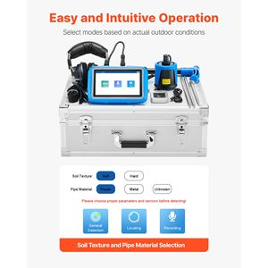 Outdoor 7\" Touchscreen <b>Water</b> Leak Detector Pipe <b>Water</b> Leakage Locator 16.4FT (5m) Underground 1Hz 10000Hz Frequency - Product Image 5