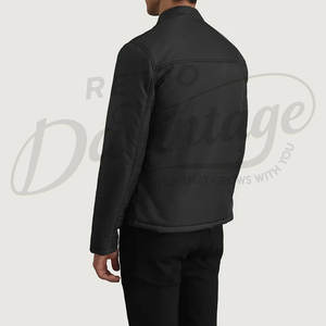 เสื้อแจ็คเก็ตบุหนาบุนวมสีดำสำหรับผู้ชาย คอตั้ง ทรงเข้ารูป อุ่นสบาย กันลม น้ำหนักเบา เหมาะสำหรับฤดูหนาว - Product Image 2