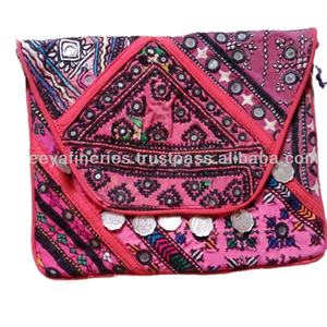 <b>Vintage</b> Handmade Tribal <b>Bag</b> with Banjara Embroidery & Patchwork Ethnic Evening <b>Clutch</b> - Product Image 3