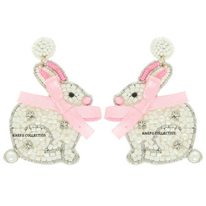 Pendientes de Aro con Cuentas Inspirados en Conejos para Mujer, Estilo Vintage, Joyería de Moda, Accesorio de Destaque, Regalo - Product Image 1