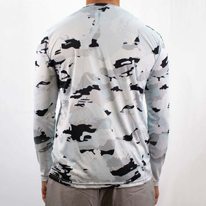 Chemises de pêche unisexes sur mesure de haute qualité UPF 50, respirantes, antibactériennes, séchage rapide, logo personnalisé, coton polyester OEM - Product Image 4