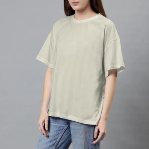 T-shirt pour femme surdimensionné en coton respirant, impression numérique DTF, logo personnalisé, streetwear décontracté, été, OEM, haute qualité, mode, 180g - Product Image 5