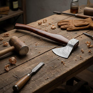 Hache en acier de Damas avec manche en bois de rose, lame forgée, outil de fendage du bois de chauffage pour le camping en plein air - Product Image 4