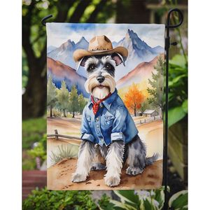Schnauzer ป้ายธงต้อนรับรูปคาวบอยสำหรับสวนกล่องจดหมายหลากสีสำหรับตกแต่งลานกว้างสำหรับชานบ้านงานศิลปะและเตียงดอกไม้ - Product Image 3