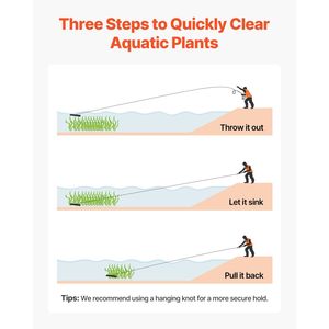 Rastrello per Erbacce Acquatiche Leggero da 32 Piedi, Tagliaerba per Laghi a Doppia Faccia da 6,3 Piedi con Corda da 30 Piedi, Nessun Assemblaggio Richiesto - Product Image 6