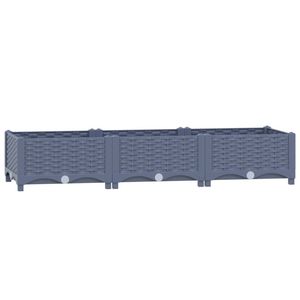 Jardinière surélevée en polypropylène bleu gris durable 47,2 x 15,7 x 9,1 po pour pots de fleurs et jardinières - Product Image 2