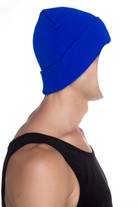 Bonnet unisexe en acrylique, couleur unie, avec revers, bonnet d'hiver en tricot pour adultes, usage décontracté, 56-58 cm - Product Image 6