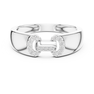 แหวนโมอิสซาไนต์ทรงคลัสเตอร์หลายแถวสุดหรู |   แหวนดีไซน์เนอร์ทรงเรขาคณิต ทำจากโลหะผสมเงินสเตอร์ลิง ชุบโรเดียมสีโรสโกลด์ - Product Image 5