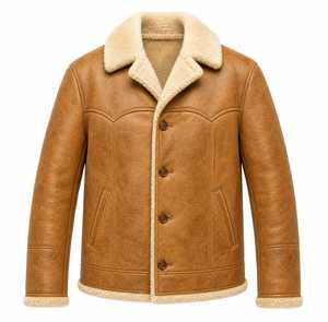 Abrigo de Piel de Oveja de Alta Calidad para Hombre, Chaqueta de Invierno Cálida Personalizable de Primera Calidad, Piel de Oveja Genuina - Product Image 4