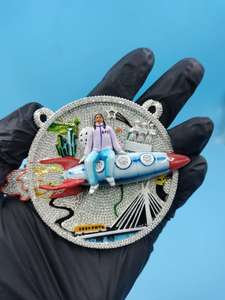 Colgante Iced Out para Hombre, Joyería que Brilla en la Oscuridad, Colgante Cohete Personalizado, Colgante Hip Hop, Colgante de Plata 925, Pasa la Prueba del Diamante - Product Image 6