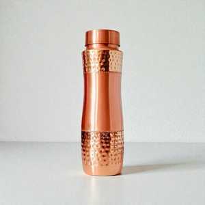 Botella de Agua de Cobre de 1000 ml con Diseño de Puntos Verdes, Tapa de Rosca, Reutilizable, para Viajes y Uso en Exteriores, Aislamiento Térmico de 12-24 Horas, Impermeable - Product Image 2