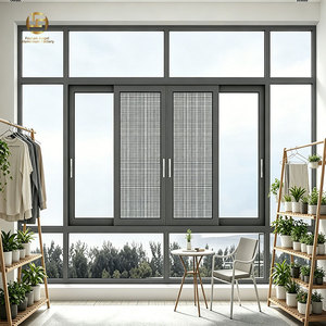 Fenêtres coulissantes en aluminium à <span class=keywords><strong>double</strong></span> <span class=keywords><strong>vitrage</strong></span>, modernes, résistantes aux intempéries, certifiées NFRC, pour projets de villas résidentielles - Product Image 2