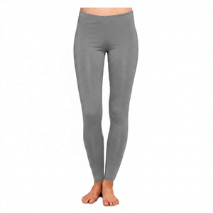 Leggings noirs unis taille haute pour femme en Spandex et Nylon, extensibles dans les quatre sens, avec taille élastique, pour le yoga - Product Image 4