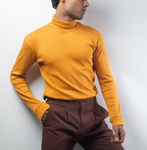 Camiseta Deportiva de Manga Larga con Cuello Alto Simulado, Tejida, Ajustada, Ligera, de Buena Calidad, Personalizable al por Mayor para Hombre - Product Image 6