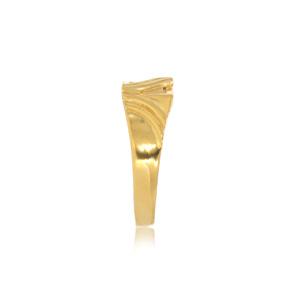 Luxury 18K Gold Signet <b>Ring</b> for <b>Men</b> Geometric Square Face with Elegant Wave Line Design Classic Statement Fine Jewelry Wholesale - Product Image 3