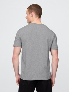 T-shirt gris à col rond et manches courtes pour homme, coupe ample, décontracté, en jersey polyester/coton, couleur unie, non tissé, écologique et respirant - Product Image 3