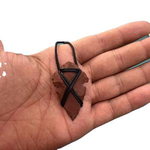 Pierre précieuse d'agate sculptée à la main Jaspe fantaisie Pendentifs en fil de flèche naturel Collier d'agate fait à la main de cristaux Amayra Inde - Product Image 4