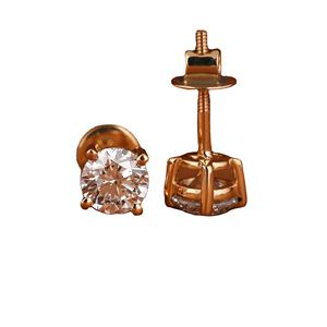 Pendientes de Moda con Incrustaciones de Diamantes Moissanite de Corte Redondo en Plata de Ley 925, Chapados en Oro de 14k, Unisex - Product Image 1