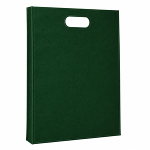 Bolsa de Compras Reutilizable Verde Oscuro, Resistente, con Cierre, de Polipropileno No Tejido, Corte en D, Ecológica, Proveedor de Empaques al por Mayor - Product Image 1