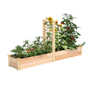 Bac à fleurs carré en bois surélevé, design moderne, décoratif, pour jardin, fleurs et plantes vertes, vente en gros directe d'usine, en promotion - Product Image 3