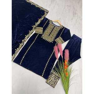 Hermosa ropa de fiesta para mujer Top Bottom Dupatta Set - Product Image 5