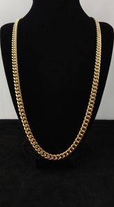 Cadena de eslabones cubanos Miami de oro macizo de 10k, chapada en oro amarillo, para joyería de moda masculina. - Product Image 2