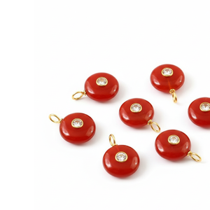 Colgante de Plata de Ley 925 con Gema Redonda de Cornalina Natural, Joyería Hecha a Mano para Mujer - Product Image 2