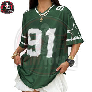 Camiseta Deportiva de Fútbol Americano Personalizada, Talla Grande, Verano, Informal, Malla Transpirable, Corte Regular, Verde, Venta al Por Mayor - Product Image 2