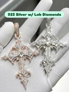 ZAWO HOUSE Colgante de Lujo Personalizado de Plata 925 y Oro Rosa con Moissanita Certificada de Claridad VVS, Estilo Hip Hop, Regalo - Product Image 5