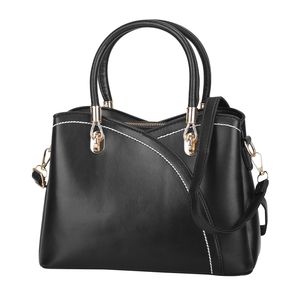 Elegante Borsa Tote in Pelle di Media Grandezza per Donna con Cuciture Alla Moda, Tracolla Staccabile e Borsa a Mano Chic - Product Image 4