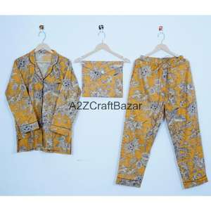 Pijamas de Algodón 100% Puro de Alta Calidad para Hombre y Mujer, Ropa de Dormir Romántica con Estampado Floral para Vacaciones de Invierno, Suministro Directo de Fábrica, Venta al Por Mayor - Product Image 5