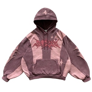 Sweat à capuche zippé d'hiver premium épais, vintage, personnalisé, brodé, 100% coton, imperméable, vente en gros, haute qualité, décontracté - Product Image 3