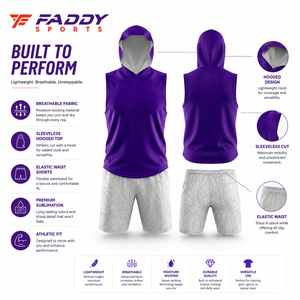 Custom Sublimated 7v7 Flag Football Uniform Sleeveless Hooded Football Jersey Shorts Set Breathable Team Training Sports Wear - Product Image 5
