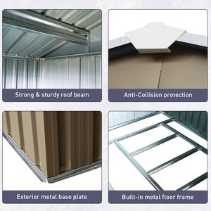8ft X 6ft <b>Grey</b> Outdoor Metal <b>Storage</b> Shed with Window W540S00016 - Product Image 2