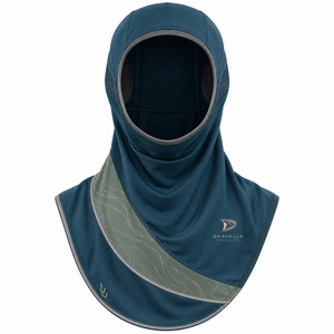 Mineral Crescent <b>Sports</b> <b>Hijab</b> Breathable Mesh Panels Reflective Pewter Trim Modest Athletic Running Head Cover - Product Image 1