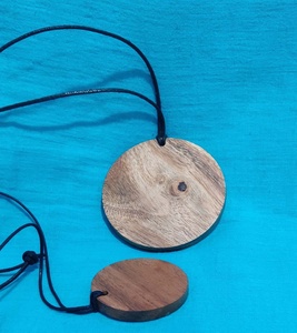 Collar con Colgante de Madera Religioso, Árbol de la Vida, Joyería de Moda, Forma Redonda, Estilo Antiguo, para Mujer, Estilo Bohemio - Product Image 5