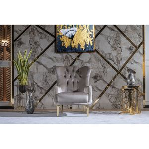 Sillón de Salón Color Taupe de Estilo Moderno - Product Image 1